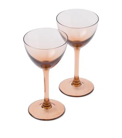 Prada Set Of 2 New York Cocktail Glasses In Brown