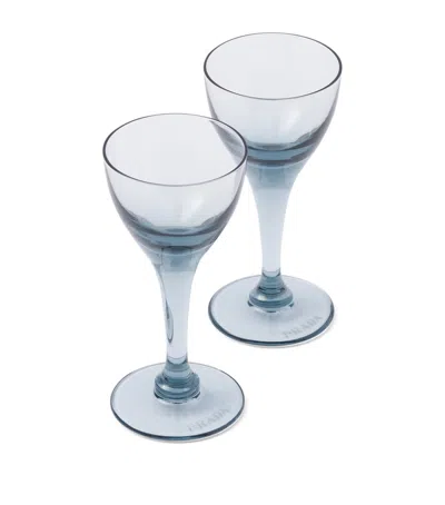 Prada Set Of 2 New York Liqueur Glasses In Blue