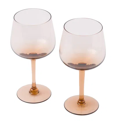 Prada Set Of 2 New York Water Glasses In Brown