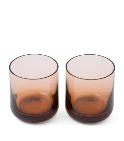 Prada Set Of 2 Plinth Tumblers In Brown