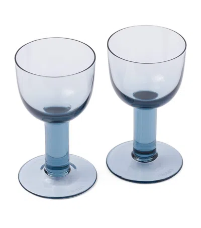 Prada Set Of 2 Plinth White Wine Glasses In Blue