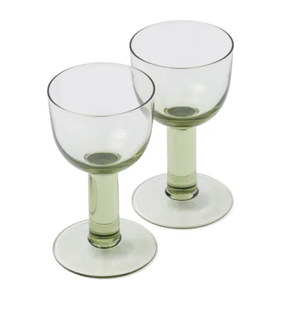 Prada Set Of 2 Plinth White Wine Glasses In Green