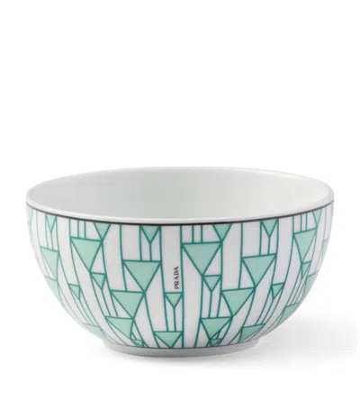 Prada Set Of 2 Porcelain Rice Bowls In Blue