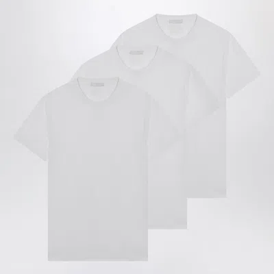 Prada Set Of Three White Cotton T-shirts