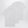 Prada Set Of Three White Cotton T-shirts Men In White
