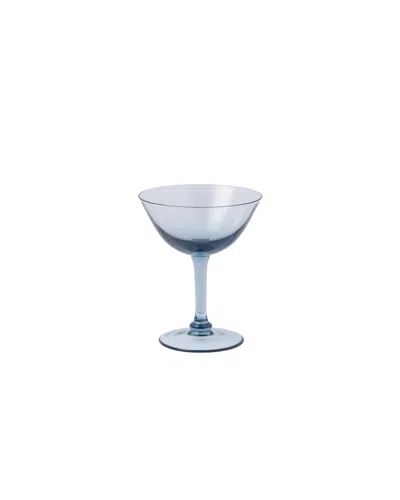 Prada Set Of Two Crystal Champagne Coupe Glasses - New York In Blue