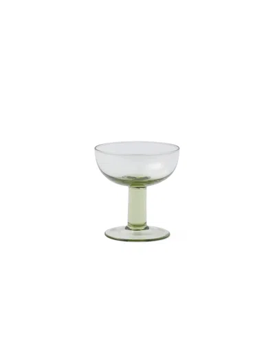 Prada Set Mit Zwei Champagner-coupe-gläsern Aus Kristall – Plinth In Green