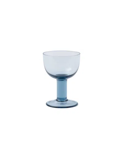 Prada Set Of Two Crystal Red Wine Glasses - Plinth In Blue