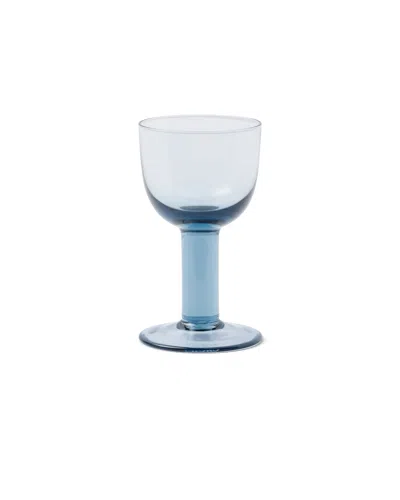 Prada Set Of Two Crystal White Wine Glasses - Plinth In Blue