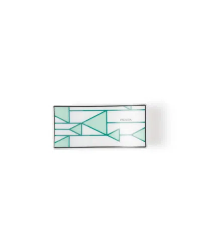 Prada Set Of Two Porcelain Chopstick Rests - Vienna Green