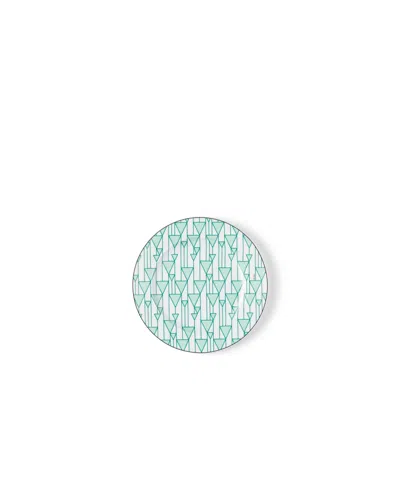 Prada Set Of Two Porcelain Dessert Plates - Vienna Green In Blue