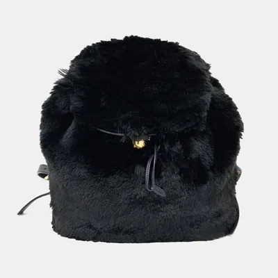 Pre-owned Prada Shearling Backpack In Black