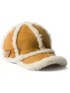 Prada Suede Shearling Baseball Cap In 中性色