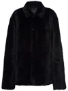 Prada Shearling Blouson Jacket In Schwarz
