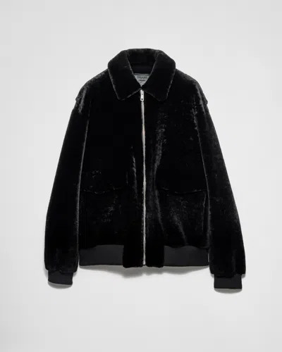 PRADA SHEARLING BOMBER JACKET