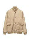 Prada Bomberjacke Aus Lammfell In Brown