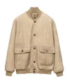 Prada Bomberjacke Aus Lammfell In Neutral