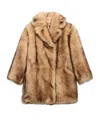 Prada Shearling Caban Jacket In Brown