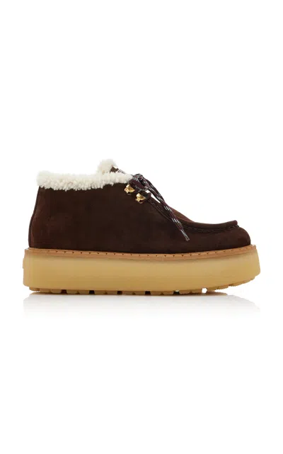PRADA PRADA SHEARLING CHUKKA BOOTS