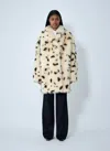 Prada Shearling Coat In Multi