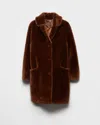Prada Shearling Coat In Brown