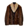Prada Shearling Jacket In Brown