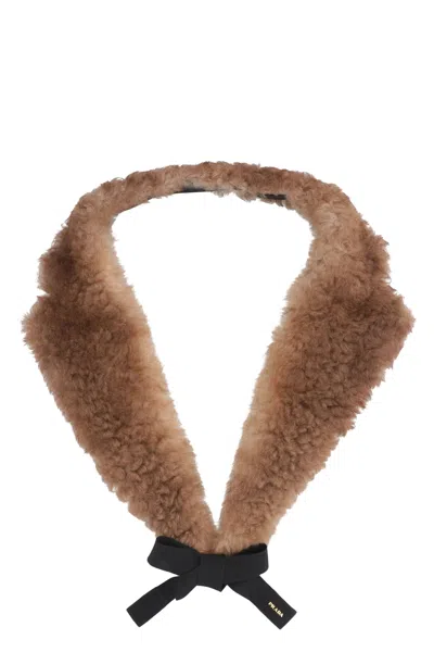 PRADA PRADA SHEARLING COLLAR