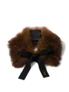 Prada Shearling Collar In Brown