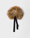 Prada Mongolia Shearling Collar In Brown