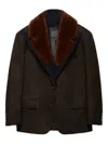 Prada Cabanjacke Aus Wildleder Und Lammfell In Brown
