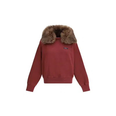 PRADA PRADA SHEARLING COLLAR SWEATSHIRT