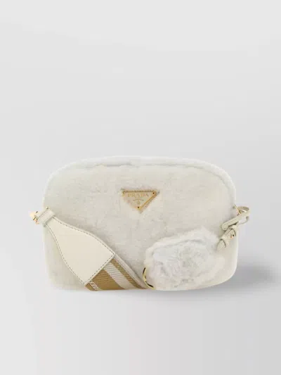 PRADA SHEARLING CROSSBODY WITH CHAIN STRAP