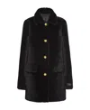 Prada Shearling Fur Coat In Black