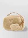 PRADA SHEARLING FUR CROSSBODY BAG WITH HEART CHARM