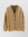 PRADA SHEARLING INSERT KNIT CARDIGAN