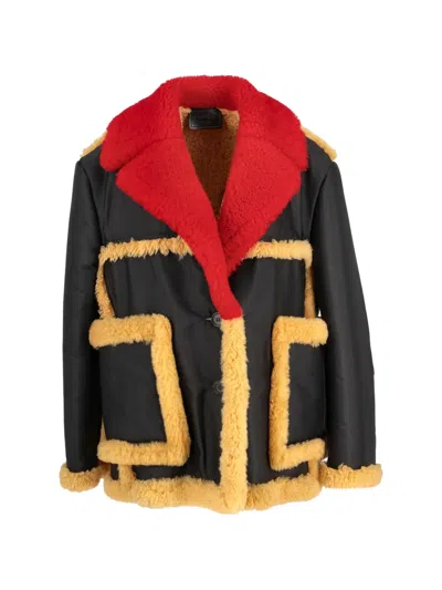 Pre-owned Prada Shearling Jacket In Black