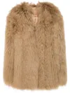 Prada Shearling Jacket In Brown