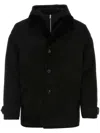 Prada Shearling Hooded Jacket With Detachable Sleeveless Layer In Schwarz