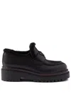 Prada Brushed Leather Loafers In Schwarz