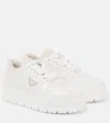Prada Logo Sport Genuine Shearling Lined Sneaker In White