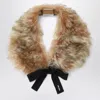 Prada Shearling Shawl With Tie Women In Neutral