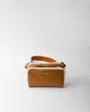 Prada Schultertasche Aus Lammfell In Cognac/natur