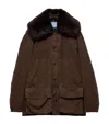 Prada Canvas Jacket In Brown