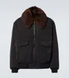 Prada Blouson Jacket With Shearling Collar In Black