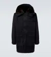 Prada Shearling-trimmed Cotton Parka In Schwarz