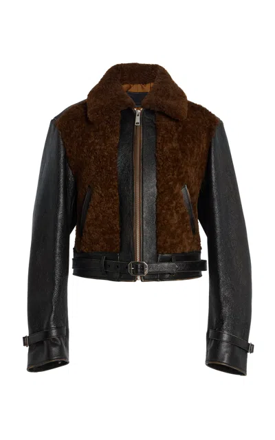 Prada Leather Jacket In Black