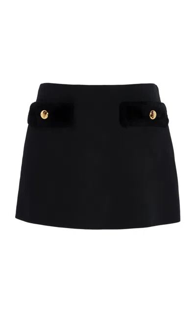 Prada Women's Wool Mini Skirt In Black