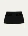 Prada A-line Mini Skirt In F0002 Nero