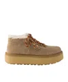 Prada Shearling-lined Suede Booties In Brown