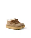 Prada Shearling-lined Suede Booties In Brown
